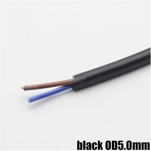 UL (PVC) Wire and Cable Double Core Round Wire GB 2 core 0.75 Pure Copper Hanging Line 10 Colors Table Lamp Chandelier Retro Lighting DIY 2P Cable(Black 1m) in Saudi Arabia