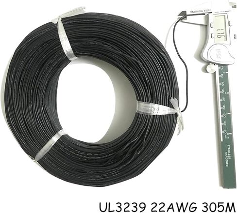 UL (PVC) Wire and Cable High Voltage Rubber Wire 18AWG 22AWG Tinned Copper Wire Heat-Resistant High Voltage Model Outgoing Connectors Black Green(Black,10 M_22 AWG) in Saudi Arabia