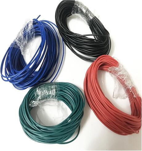 UL (PVC) Wire and Cable Vehicles Repair Cable Tinned Copper Stranded Cable Cord OD 2.4mm 300V Wrapping 26AWG PVC Electronic Wire(Blue,5 Meters) in Saudi Arabia
