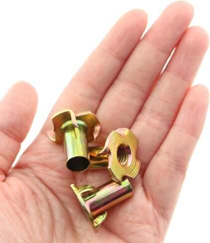 15pcs t nut 4 jaw nut m8x20mm ers stere on stee tee the the table table chair legs quad spike furniture backboard connection brolk browt for wood legting fistration furniture furniture in Kuwait