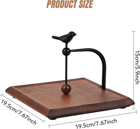 Napkin Holder for Table with Unique Bird - shaped Design, Napkin Holder with Salt and Pepper Shakers Storage (Shakers Not Included), Wooden Base, Iron Build.Ideal for Outdoor Use and Kitchens in Saudi Arabia