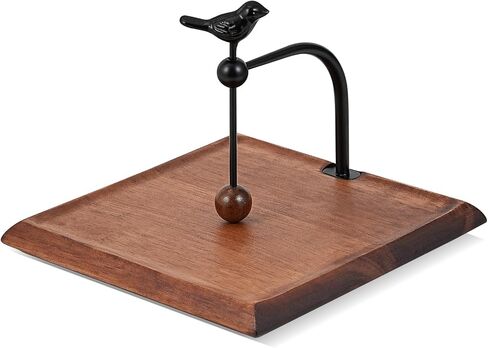 Napkin Holder for Table with Unique Bird - shaped Design, Napkin Holder with Salt and Pepper Shakers Storage (Shakers Not Included), Wooden Base, Iron Build.Ideal for Outdoor Use and Kitchens in Saudi Arabia