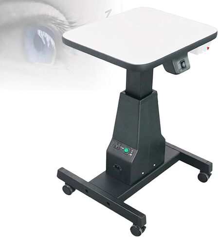 Optometrist Motorized Table Electric Table Optical Eyeglass Instrument Table Professional Adjustable Height Rolling Table,White (White) in Saudi Arabia