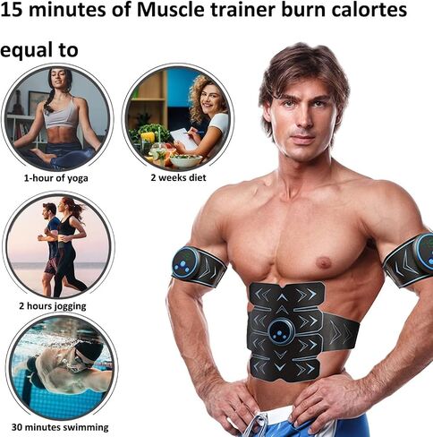 Fitness Belt, Abs Stimulator Muscle Toner, Ab Machine Trainer for All Body, Fitness Strength Training Workout Equipment for Men and Women in Saudi Arabia