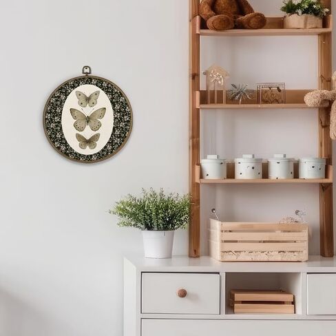 dvhdajed Vintage Bird Round Wall Art Decor,Bird Decor for Home, Vintage Floral Birds Canvas Wall Art, Rustic Birds Floral Wall Hanging Decoration for Nursery Bathroom Living Room,10x10 In in Kuwait