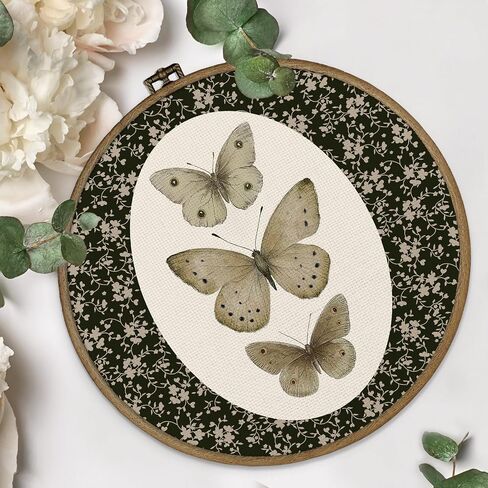 dvhdajed Vintage Bird Round Wall Art Decor,Bird Decor for Home, Vintage Floral Birds Canvas Wall Art, Rustic Birds Floral Wall Hanging Decoration for Nursery Bathroom Living Room,10x10 In in Kuwait