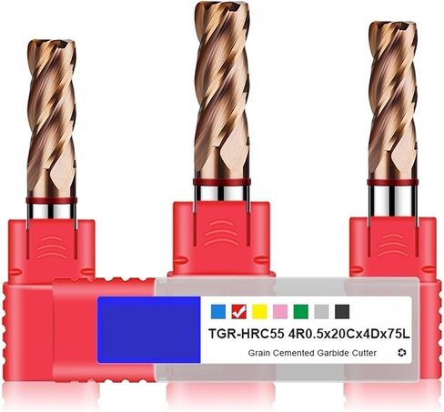 كربيد الصلب التنغستن لقطعة الصلب 4F طلاء حلقة CNC CNC الجولة الميكانيكية الأدوات الأدوات tgr-hrc55 (10R1.0x25CX10DX75L) in Saudi Arabia