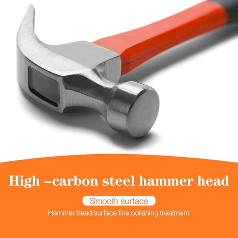 8/16/24oz Straight Rip Fiberglass General Purpose Claw Hammer, with Smooth Face & Non-slip Grip(8oz Claw Hammer) in Saudi Arabia