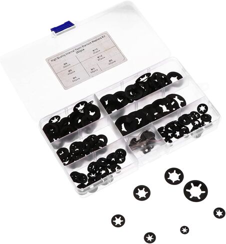 GLEAVI Manganese Steel Retaining Clips Assortment Kit Snap Locking Washers for Axles and Shafts Rustproof and Wear-Resistant Organized Storage Box Included in Saudi Arabia