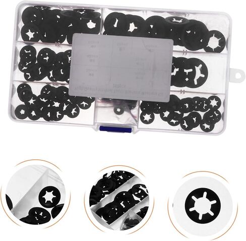 GLEAVI Manganese Steel Retaining Clips Assortment Kit Snap Locking Washers for Axles and Shafts Rustproof and Wear-Resistant Organized Storage Box Included in Saudi Arabia