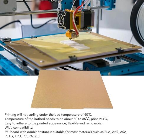 3D Printer Build Plate PEI ، 500 × 500 مم من منصة سرير مغناطيسي محكم ، جودة طباعة ممتازة لـ PLA ، ABS ، PETG ، TPU ، الكمبيوتر الشخصي in Saudi Arabia
