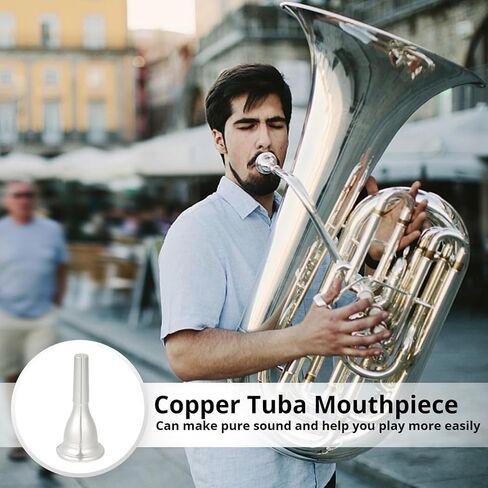 Silver-Plated Copper Tuba Mouthpiece, Sturdy Replacement For Tuba, Ideal Instrument Accessory For Players in Saudi Arabia