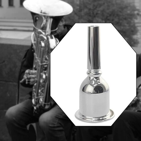 DYNWAVE Tuba Mouthpiece Replacement Player Sturdy Performance Brass Professional Gift for Music Lovers Silver Plate Brass Mouthpiece in Saudi Arabia