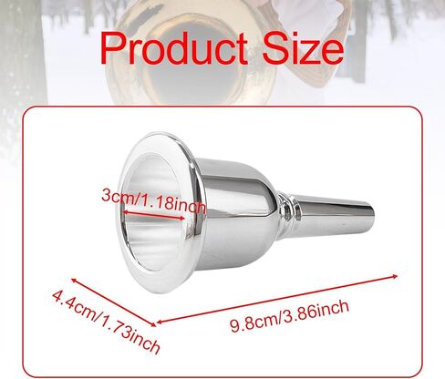 DYNWAVE Tuba Mouthpiece Replacement Player Sturdy Performance Brass Professional Gift for Music Lovers Silver Plate Brass Mouthpiece in Saudi Arabia