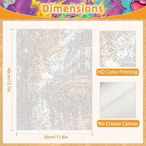 KEYIFA Paint by Numbers Kit for Adults Framed, Easy Painting Kits for Beginners, Paint on Clear Colored Canvas, Acrylic Pigment Drawing Paintwork, DIY Home Wall Decor, 12x16 in, Cat and Flowers in Saudi Arabia