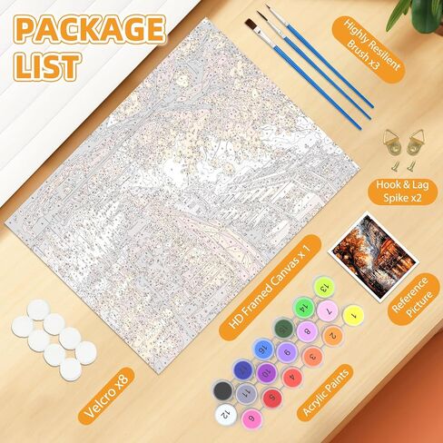 KEYIFA Paint by Numbers Kit for Adults Framed, Easy Painting Kits for Beginners, Paint on Clear Colored Canvas, Acrylic Pigment Drawing Paintwork, DIY Home Wall Decor, 12x16 in, Cat and Flowers in Saudi Arabia