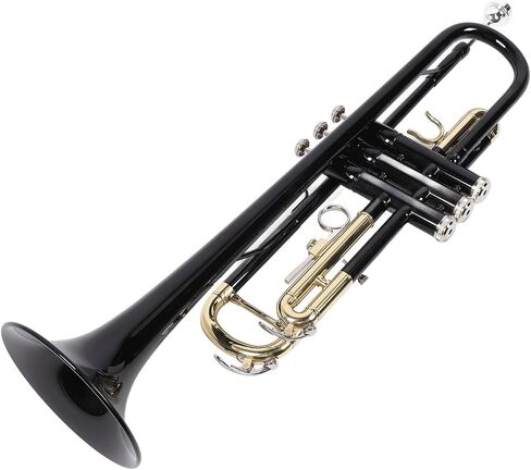 Alomejor Bb Trumpet, Professional Black Brass Instrument with Polished Mouthpiece Valves Standard Beginner Trumpet Set for School Band and Jazz Performance in Saudi Arabia