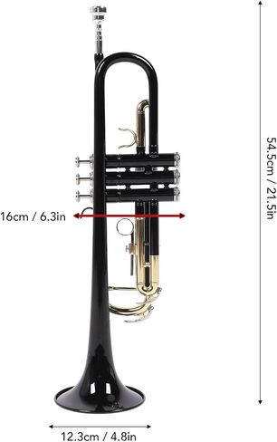 Alomejor Bb Trumpet, Professional Black Brass Instrument with Polished Mouthpiece Valves Standard Beginner Trumpet Set for School Band and Jazz Performance in Saudi Arabia