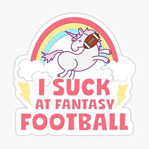 Sticker - Unicorn Fumble - Die Cut Vinyl - Bright Print - Pink, White - Waterproof - Outdoor - NCAA Fantasy Football in Saudi Arabia
