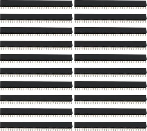 SING F LTD 20PCS 40 Pin Single Row Straight Female Pin Header Connector 1.27 mm Pitch Overall Dimensions 51x7x2 mm Suitable for Electronic Circuit Boards PCB Connections in Saudi Arabia