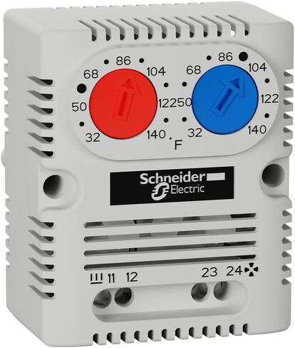 Schneider Electric NSYCCOTHDF ترموستات بسيطة للصناديق الكهربائية والمرفقات للاستخدام التجاري والصناعي ، 250 فولت AC ، 1 NO/NC ، نطاق درجة الحرارة 32-140 درجة فهرنهايت in Saudi Arabia