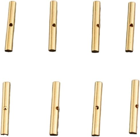 10pcs Brass Leather End Clasps Round Tube Bar Clasp 1 Middle Hole Cord Closure for DIY Making Supplies in Kuwait