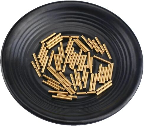 10pcs Brass Leather End Clasps Round Tube Bar Clasp 1 Middle Hole Cord Closure for DIY Making Supplies in Kuwait