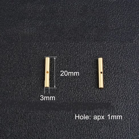 10pcs Brass Leather End Clasps Round Tube Bar Clasp 1 Middle Hole Cord Closure for DIY Making Supplies in Kuwait