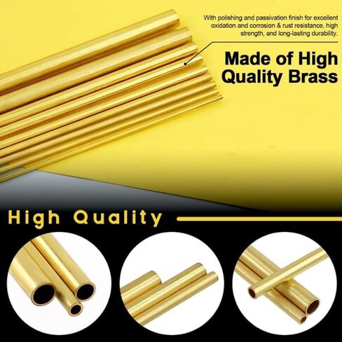 500mm Brass Tube DIY Round Brass Tubing for Railings Handrails Lamps and Musical Instrument Manufacturing(7mm x5mm) in Kuwait