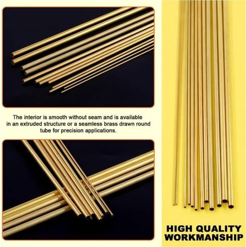 500mm Brass Tube DIY Round Brass Tubing for Railings Handrails Lamps and Musical Instrument Manufacturing(7mm x5mm) in Kuwait