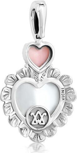 American West Jewelry Sterling Silver Genuine Gemstone Concha Heart Pendant Enhancer in Saudi Arabia