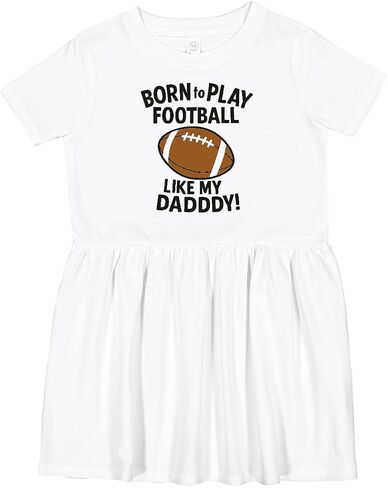 inktastic Born to Play Like My Daddy Football Toddler Dress in Kuwait