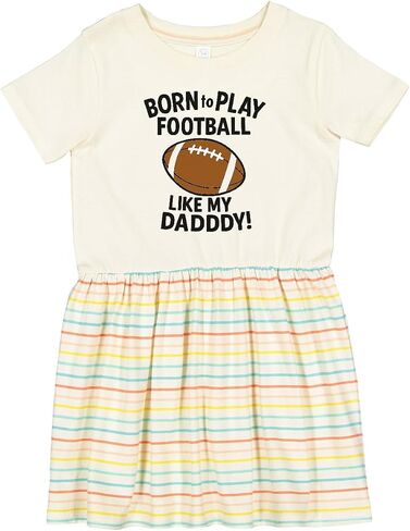 inktastic Born to Play Like My Daddy Football Toddler Dress in Kuwait