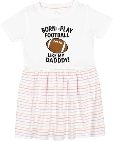 inktastic Born to Play Like My Daddy Football Toddler Dress in Kuwait