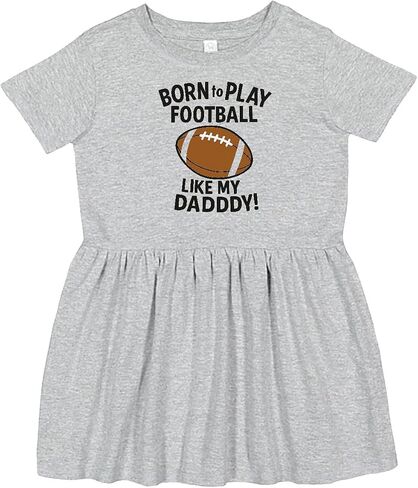 inktastic Born to Play Like My Daddy Football Toddler Dress in Kuwait