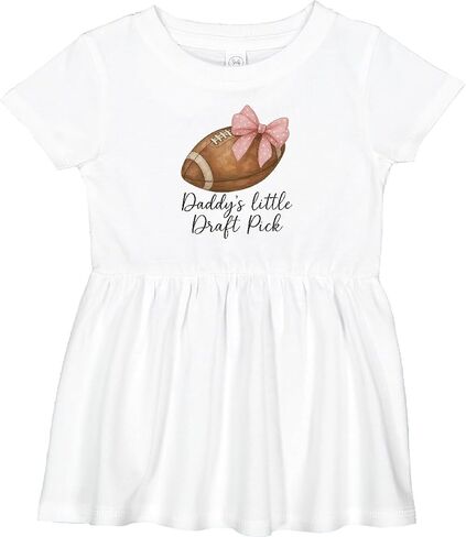 inktastic Daddy's Little Draft Pick Football Pink Bow Infant Dress in Saudi Arabia