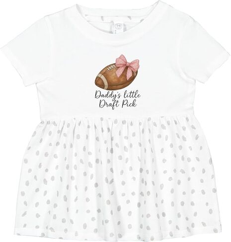 inktastic Daddy's Little Draft Pick Football Pink Bow Infant Dress in Saudi Arabia