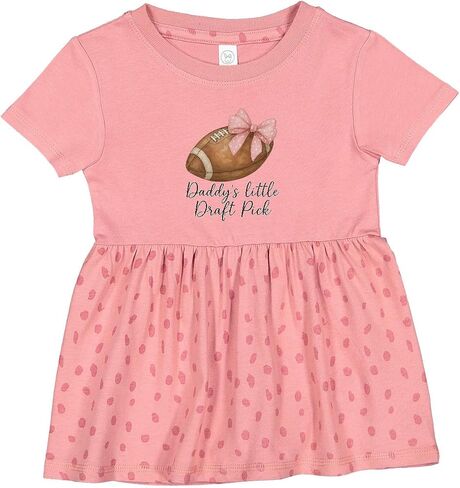 inktastic Daddy's Little Draft Pick Football Pink Bow Infant Dress in Saudi Arabia