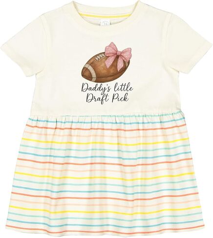 inktastic Daddy's Little Draft Pick Football Pink Bow Infant Dress in Saudi Arabia