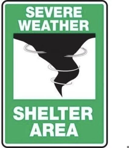 SEVERE WEATHER SAFETY SIGN SEVERE, Mfr: MFEX541XV-A in Kuwait