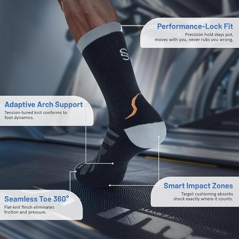 Hiking Socks 2-Pack - Moisture-Wicking & Anti-Blister for Men & Women | Quick-Dry, 3D Arch Support, Odor Control in Kuwait