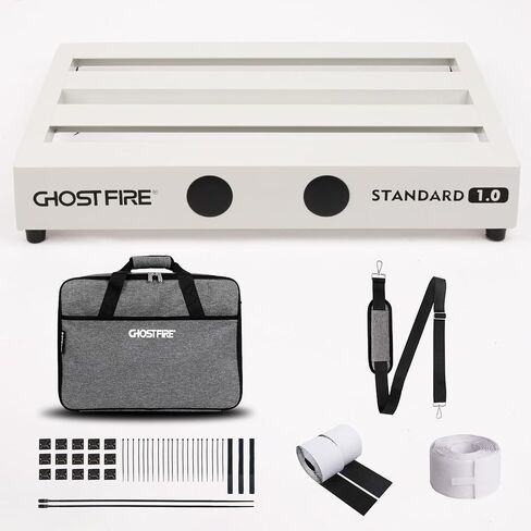 Ghost Fire Limited Edition Guitar Pedal Board Aluminium Aluminium Alloy 2.6lb تأثير دواسة 17 "x12.5" x3 "مع حقيبة حمل ، سلسلة V جديدة (V-Standard 1.0 Silvery) in Kuwait