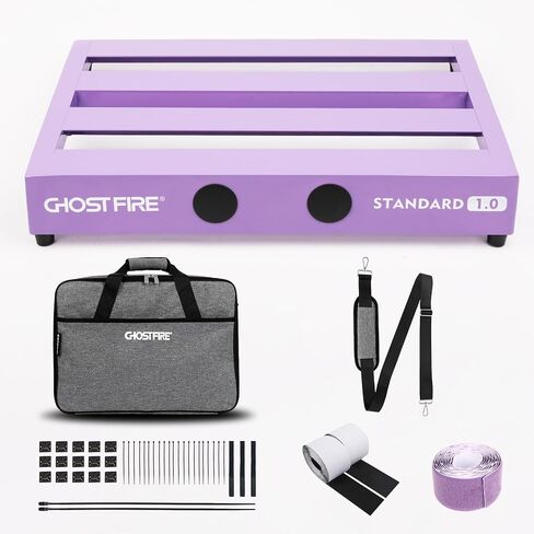 Ghost Fire Limited Edition Guitar Pedal Board Aluminium Aluminium Alloy 2.6lb تأثير دواسة 17 "x12.5" x3 "مع حقيبة حمل ، سلسلة V جديدة (V-Standard 1.0 Silvery) in Kuwait