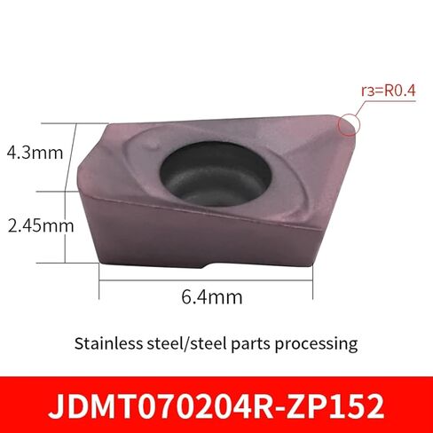 JDMT0702 TUNGSTEN الفولاذ الأساسي معالجة الفولاذ المقاوم للصدأ قاطع الطحن الصلب العالي مع الطلاء 5pcs (JDMT070208R-ZP150) in Kuwait