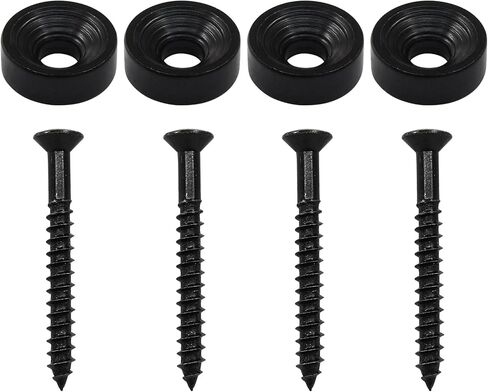 Litoexpe 4 PCS الغيتار البراغي تصاعد الرقبة البطاقات البطاقات المناورة والمسامير للجيتار الصوتية الكهربائية باس ، أسود in Kuwait