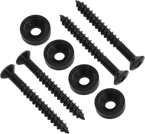 Litoexpe 4 PCS الغيتار البراغي تصاعد الرقبة البطاقات البطاقات المناورة والمسامير للجيتار الصوتية الكهربائية باس ، أسود in Kuwait