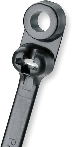 Panduit BC4S-S10-C0 Dome-Top Barb Ty Clamp Tie, Standard, #10 Screw, 15.6-Inch Length, Weather Resistant Nylon 6.6, Black (100-Pack) in Saudi Arabia