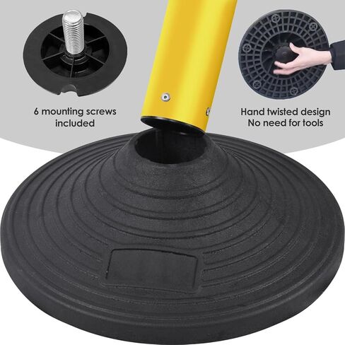 6 Pack Precium Control Control Set ، 40 "H lextor post مع حزام قابل للسحب 10 أقدام ، قاعدة شاقة ، حواجز حبل أمان لقائمة انتظار حركة المرور (قاعدة مطاطية ثقيلة ، أصفر) in Kuwait