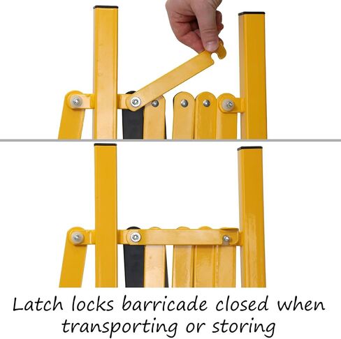 SmartSign Steel Expandable Barricade with Wheels, 13 feet, Retractable Traffic Fence, 42-1/8 inch High Barricade for Crowd Control, Folding Mobile Security Gate, Yellow/Black in Saudi Arabia