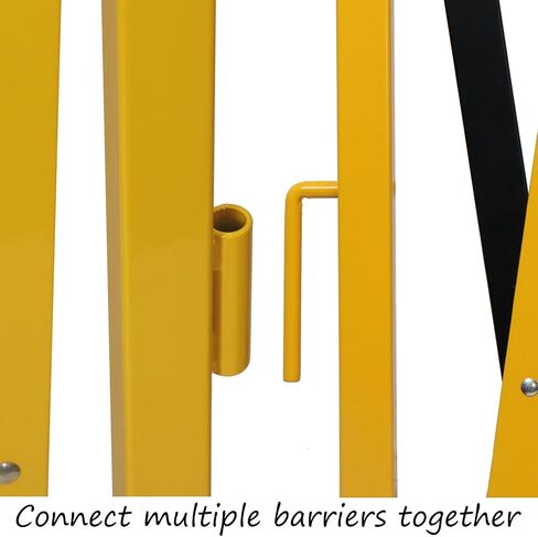 SmartSign Steel Expandable Barricade with Wheels, 13 feet, Retractable Traffic Fence, 42-1/8 inch High Barricade for Crowd Control, Folding Mobile Security Gate, Yellow/Black in Saudi Arabia